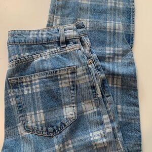 Plaid Patterned Jeans